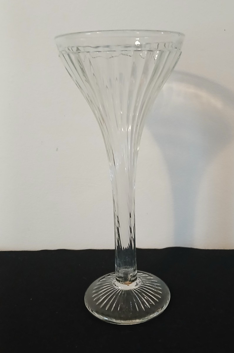 Antique 1920's New Martinsville Heavy Glass 12" Shelf Riser-Trumpet Vase Antique 1920's New Martinsville Heavy Glass 12" Shelf Riser-Trumpet Vase