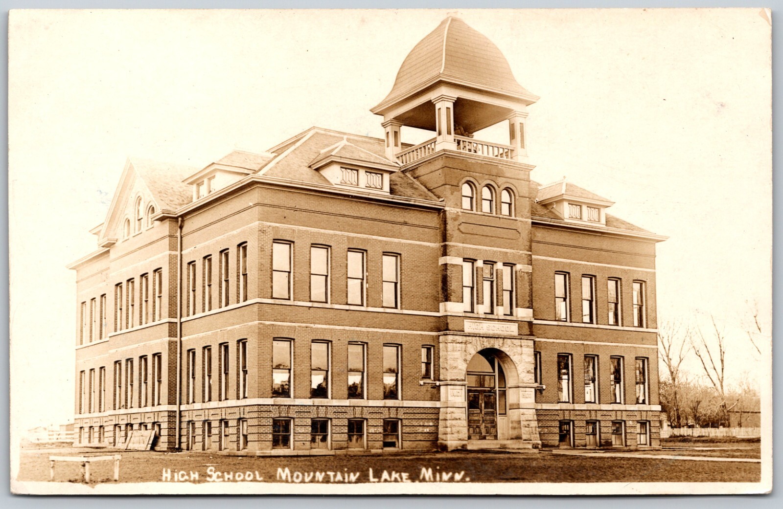 c1912 RPPC High School MOUNTAIN LAKE Minnesota VINTAGE Real Photo Postcard c1912 RPPC High School MOUNTAIN LAKE Minnesota VINTAGE Real Photo Postcard