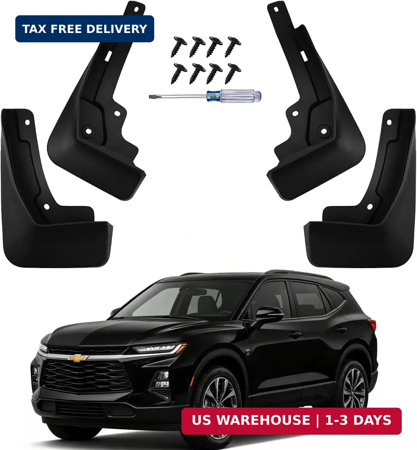 No Drill Mud Flaps for Chevrolet Chevy Blazer 2019 2020 2021 2022 2023 2024, Fle No Drill Mud Flaps for Chevrolet Chevy Blazer 2019 2020 2021 2022 2023 2024, Fle