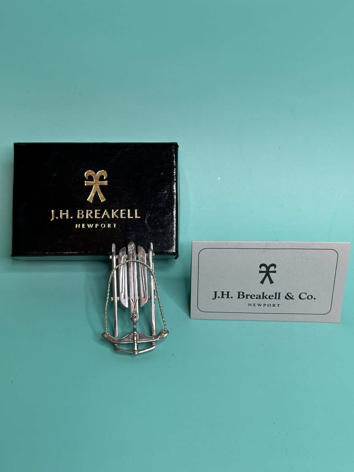 J. H. Breakell Sterling Silver Sled Christmas Ornament J. H. Breakell Sterling Silver Sled Christmas Ornament