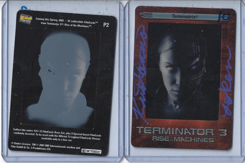 2003 Terminator 3: Rise of the Machines (Artbox) "Promo Card" #P2 Signed COA
