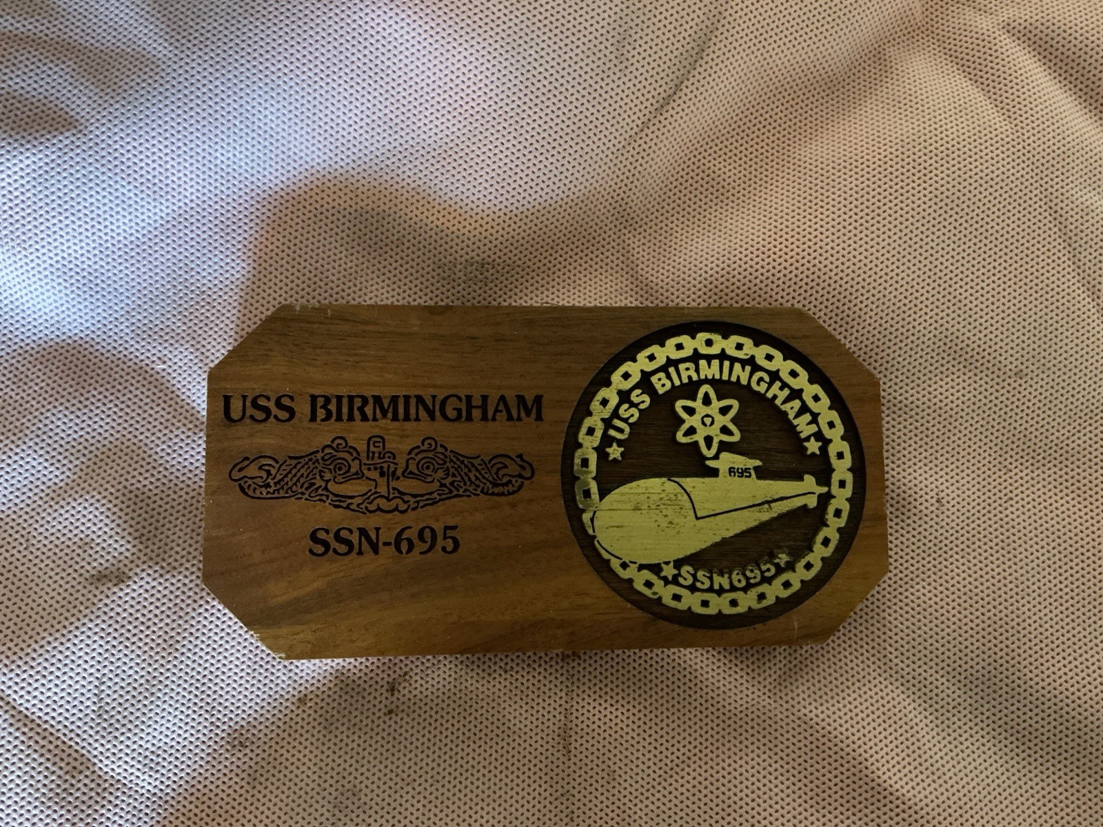 US Navy Submarine USS Birmingham SSN-695 Wooden Ship’s Plaque Militaria US Navy Submarine USS Birmingham SSN-695 Wooden Ship’s Plaque Militaria