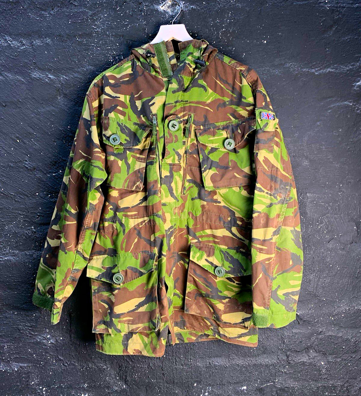 Vintage British Army CS95 DPM Camo Windproof Combat Smock Jacket Union Jack Vintage British Army CS95 DPM Camo Windproof Combat Smock Jacket Union Jack