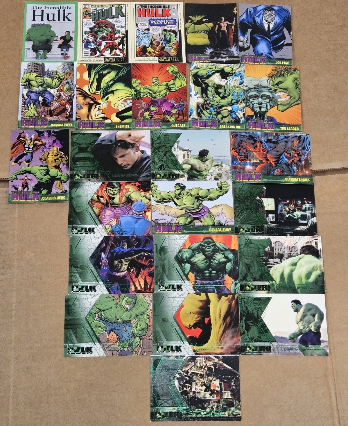 2003 Upper Deck & Topps, Marvel The Hulk Film & Comic Card Lot Of 24 Cards 2003 Upper Deck & Topps, Marvel The Hulk Film & Comic Card Lot Of 24 Cards