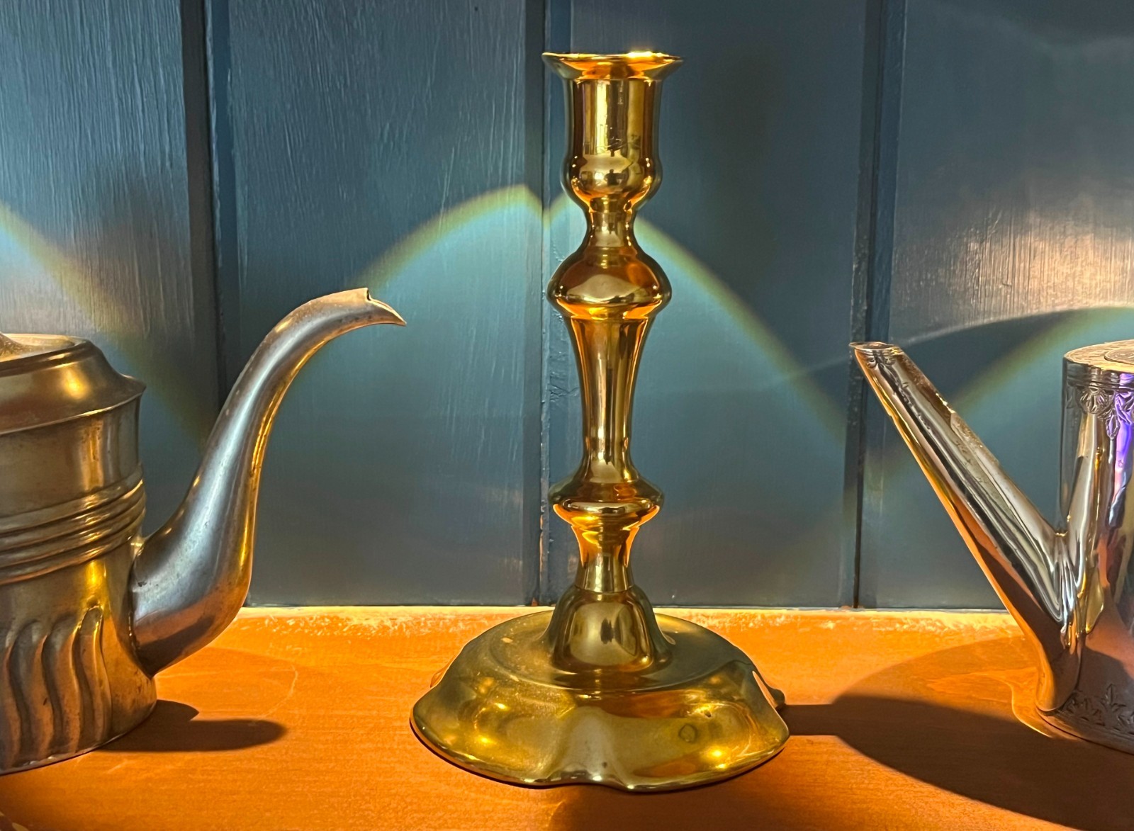 18th Century Ca. 1740 Antique Georgian English Brass Candlestick  ATTRACTIVE