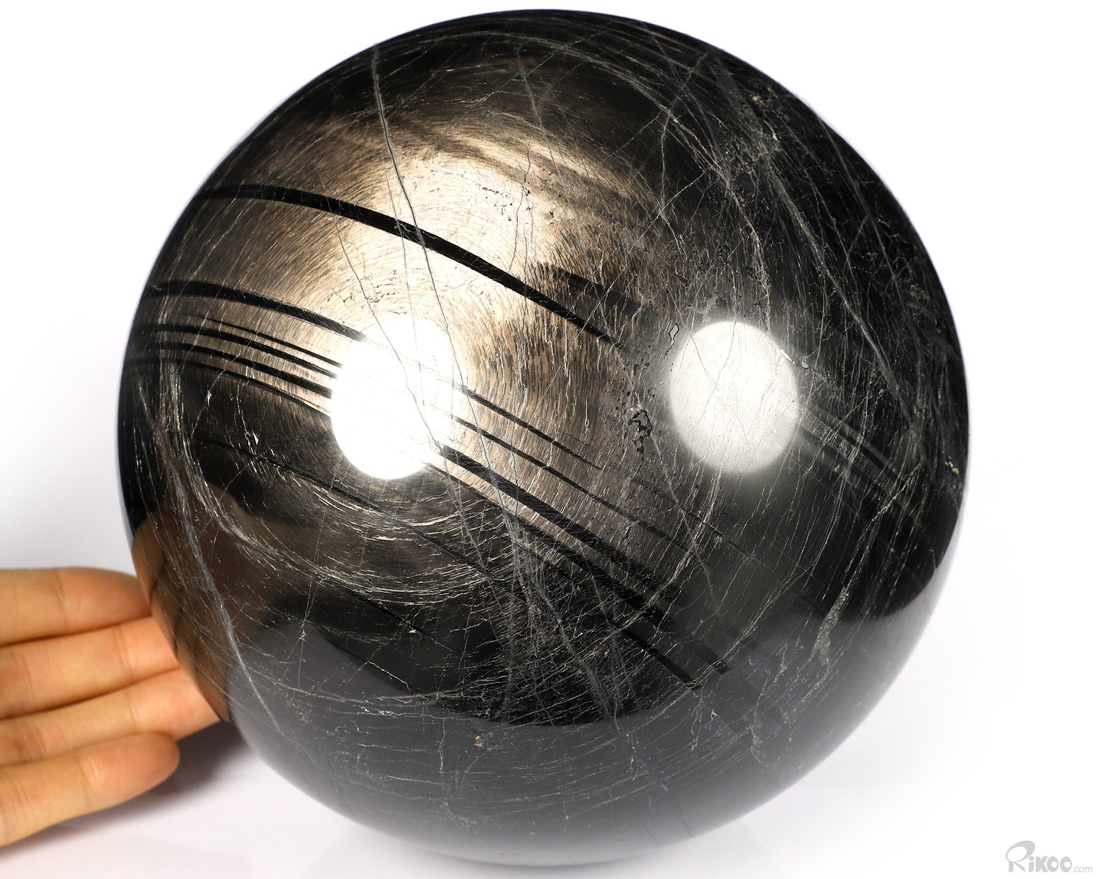 AMAZING Flash GIANT 6.6" Hypersthene Carved Crystal Sphere, Crystal Healing AMAZING Flash GIANT 6.6" Hypersthene Carved Crystal Sphere, Crystal Healing