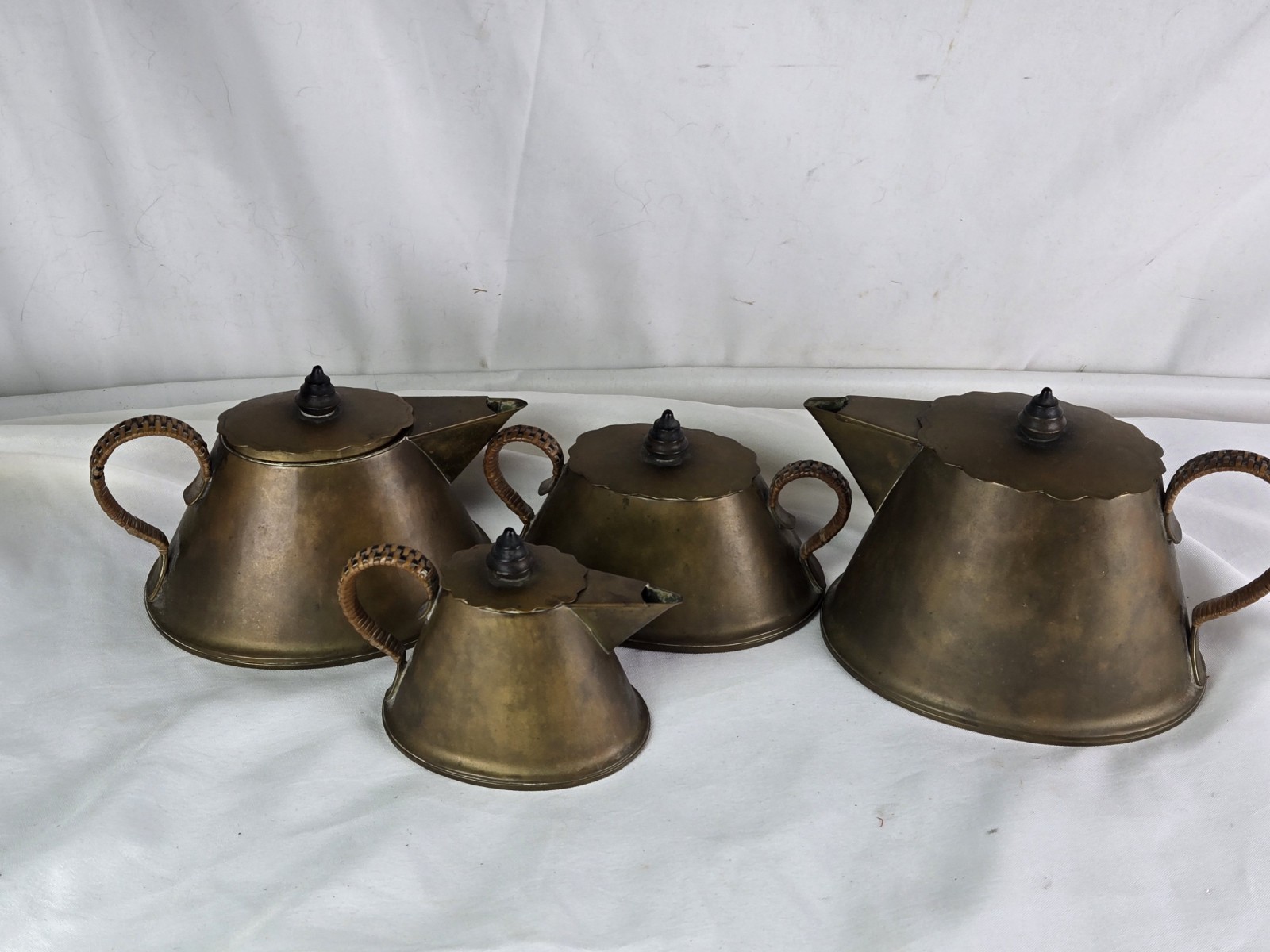 Rare K.H.W. German Art Deco Brass Tea and Coffee Service by Alois Wörle 138 Rare K.H.W. German Art Deco Brass Tea and Coffee Service by Alois Wörle 138