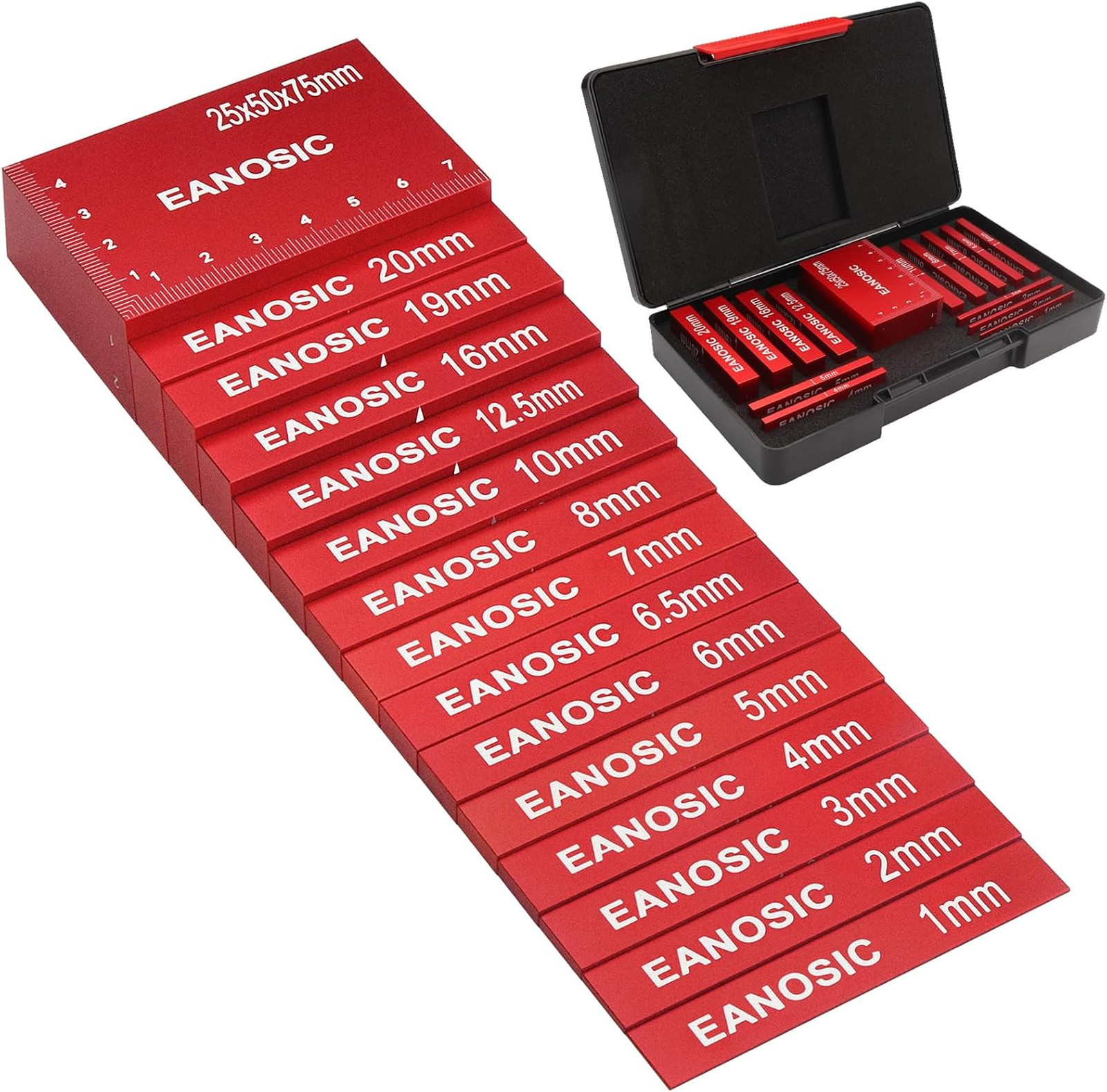 Metric Setup Blocks Height Gauge Set, 15pcs Precision Aluminum Setup Bars Guage Metric Setup Blocks Height Gauge Set, 15pcs Precision Aluminum Setup Bars Guage