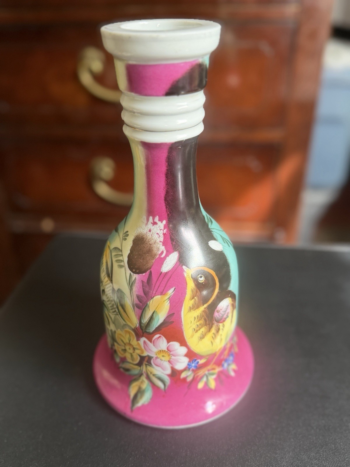 antique 19th-century Persian Qajar-style porcelain hookah base antique 19th-century Persian Qajar-style porcelain hookah base