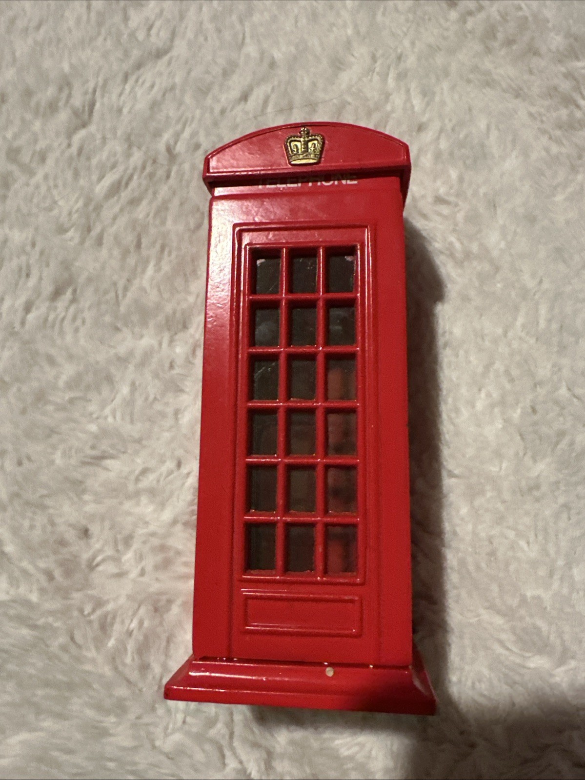 LONDON/BRITISH RED METAL TELEPHONE BOX BANK VINTAGE USED