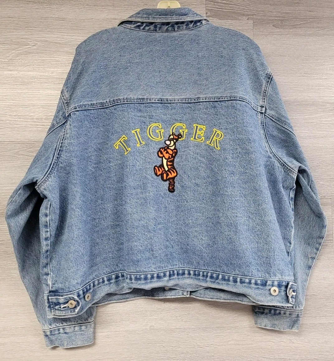 WOMENS VINTAGE DENIM JACKET TIGGER DISNEY POOH EMBROIDERED BLUE JEAN 90s Y2K 4X