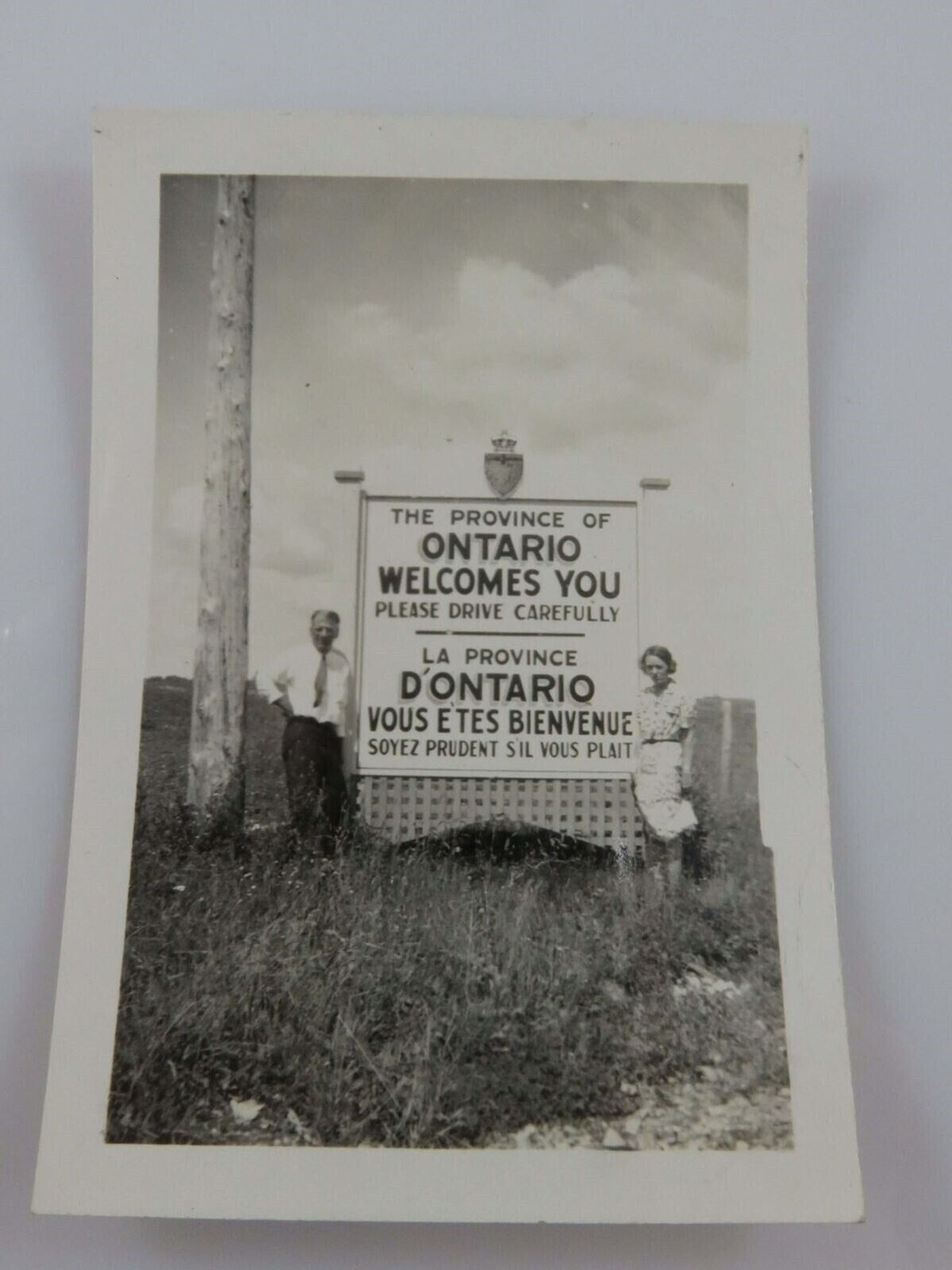 1939 The Province of Ontario Welcomes You Vintage Black & White Photograph 3 1/2 1939 The Province of Ontario Welcomes You Vintage Black & White Photograph 3 1/2