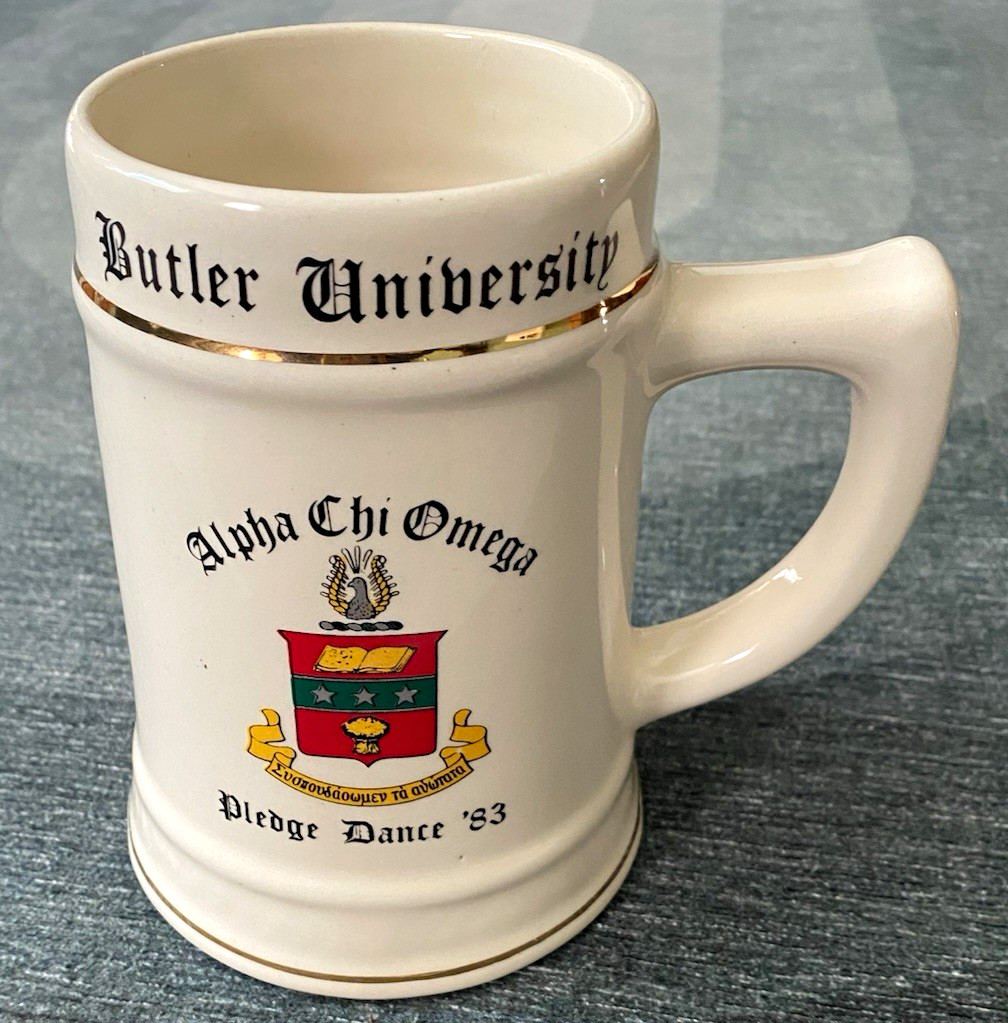Vintage 1983 Butler University Alpha Chi Omega AXO Pledge Dance Mug Vintage 1983 Butler University Alpha Chi Omega AXO Pledge Dance Mug