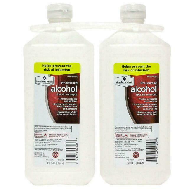 Member's Mark 8501082 91% Isopropyl Alcohol - 2 Pack 32 FL OZ Ea. Member's Mark 8501082 91% Isopropyl Alcohol - 2 Pack 32 FL OZ Ea.