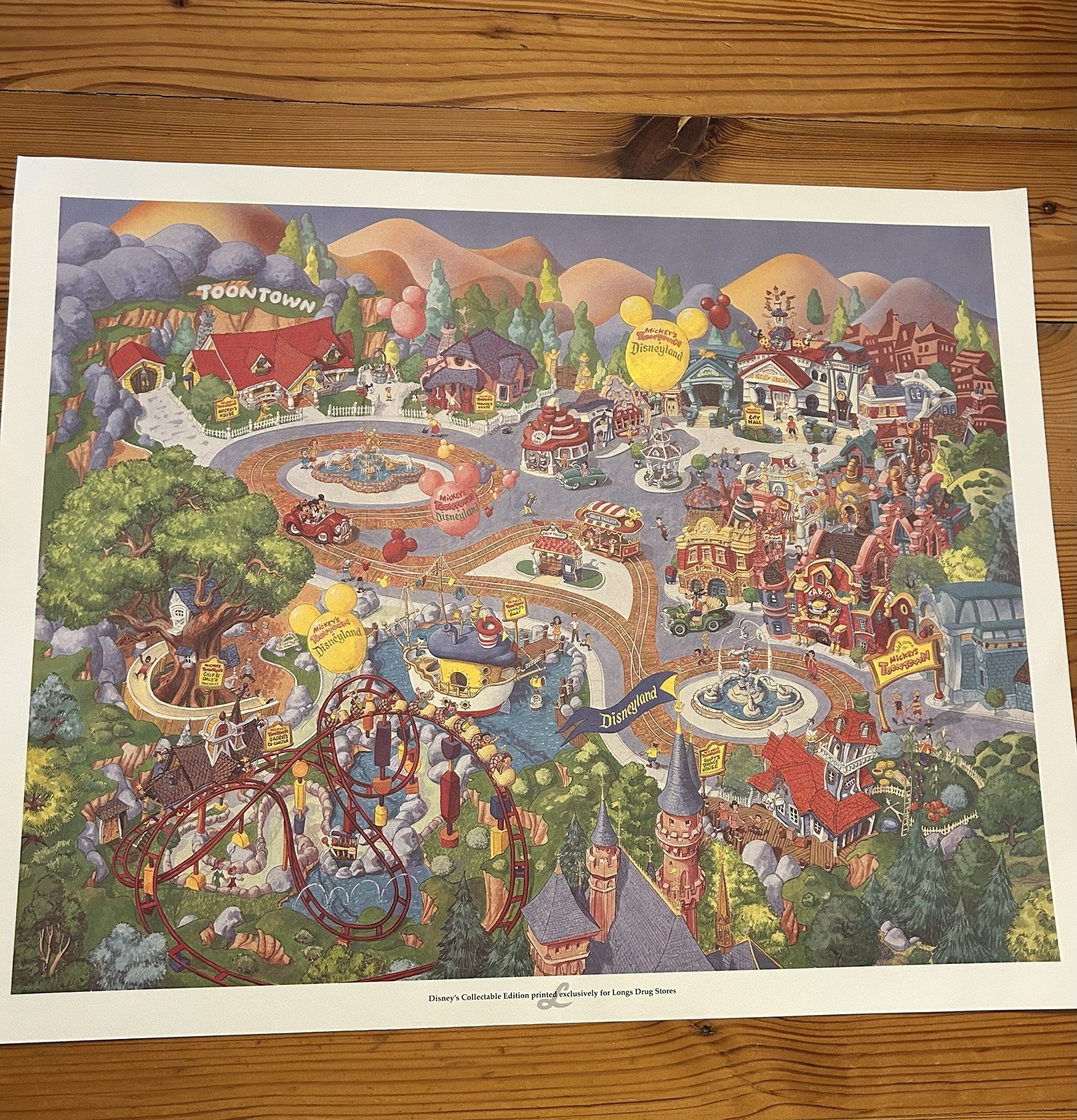 Charles Boyer 1989 Toontown Lithograph Poster 20x25" Animated Disney Theme Park
