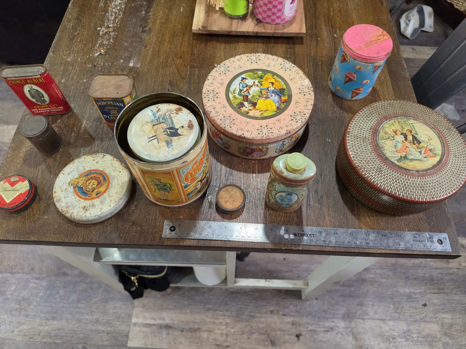 Vintage Advertising & Decorative Tin Lot – Prince Albert, Avon Talc,... Vintage Advertising & Decorative Tin Lot – Prince Albert, Avon Talc,...