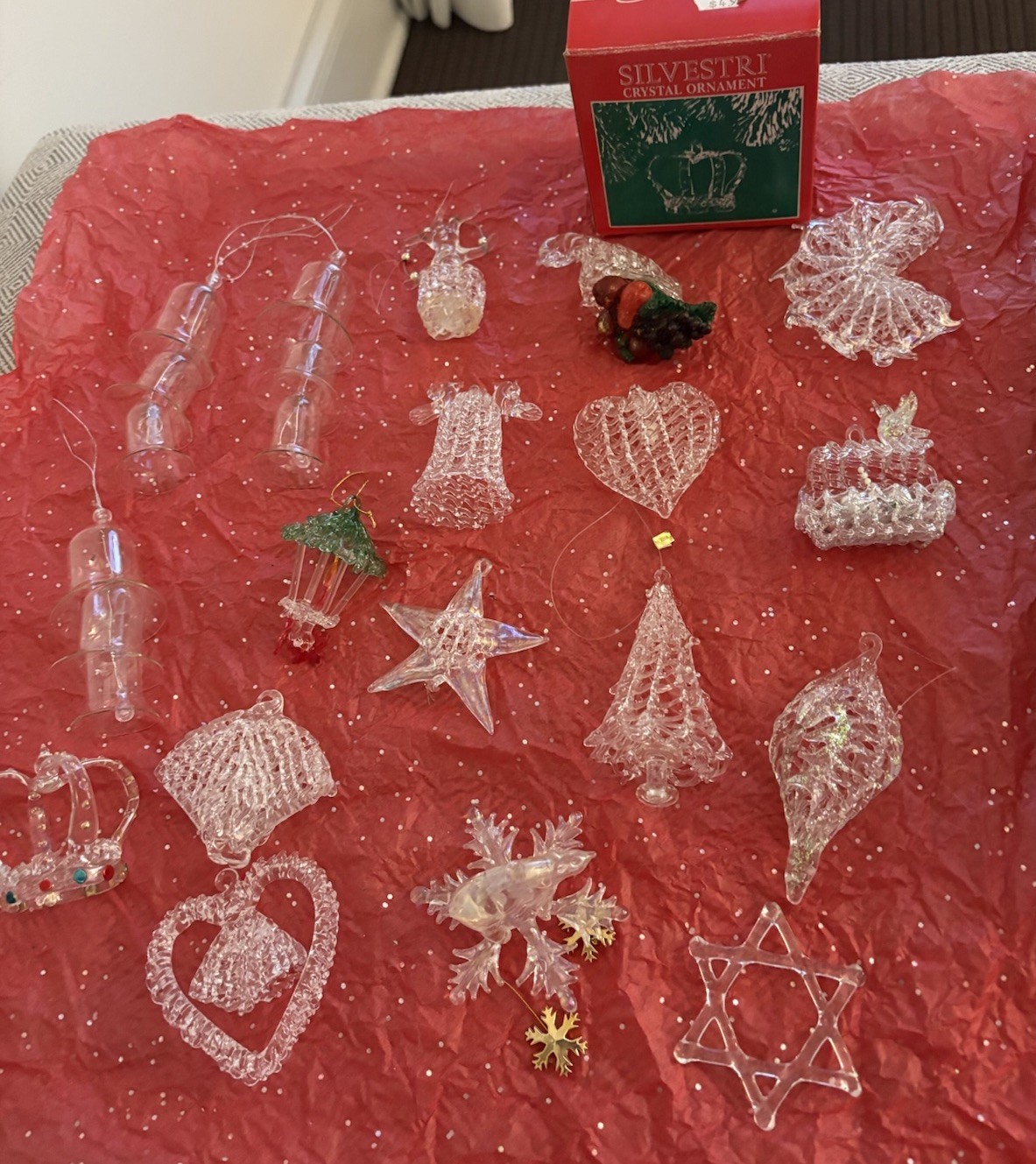 Huge Lot 18 Silvestri Blown Glass Christmas Tree Ornaments Vintage Huge Lot 18 Silvestri Blown Glass Christmas Tree Ornaments Vintage