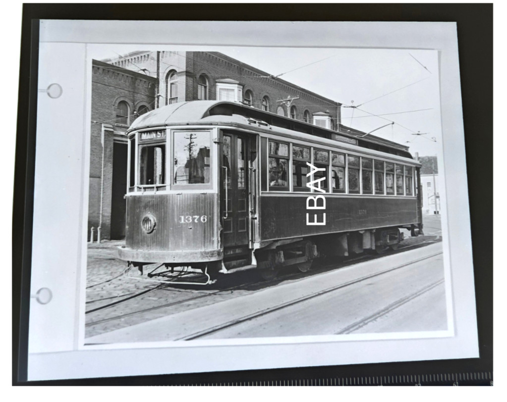 c1930 UER United Electric Railways #1376 Main St Trolley RI Copy Negative c1930 UER United Electric Railways #1376 Main St Trolley RI Copy Negative