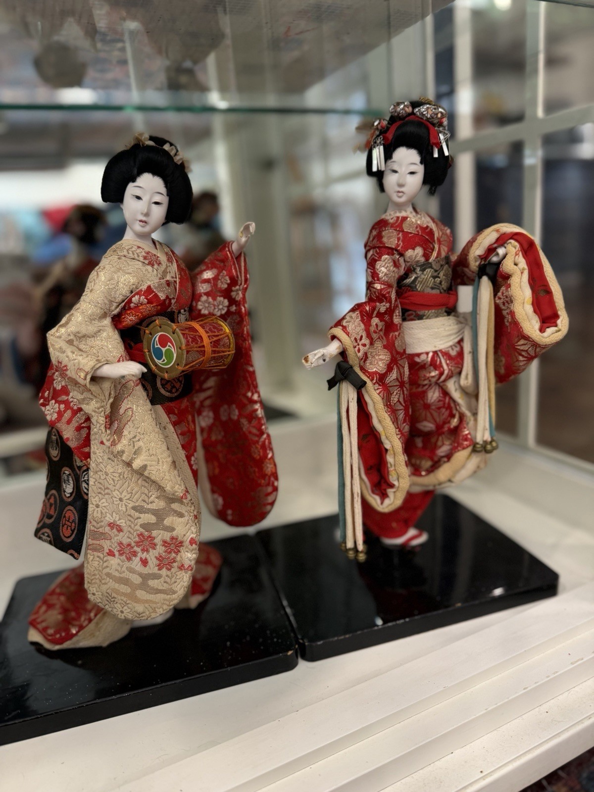 Vintage Japanese Traditional Geisha / Buyo Dancer Display Dolls (Pair)