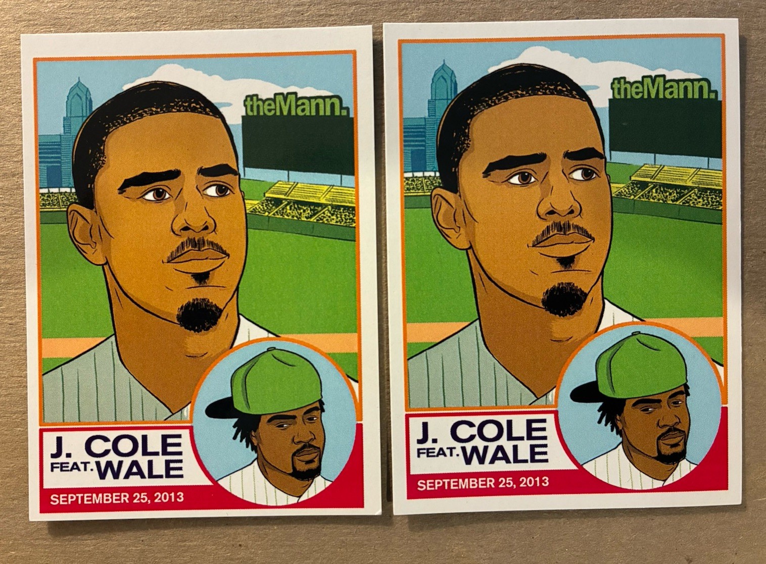 J COLE CONCERT CARD 2013 2 cards J COLE CONCERT CARD 2013 2 cards