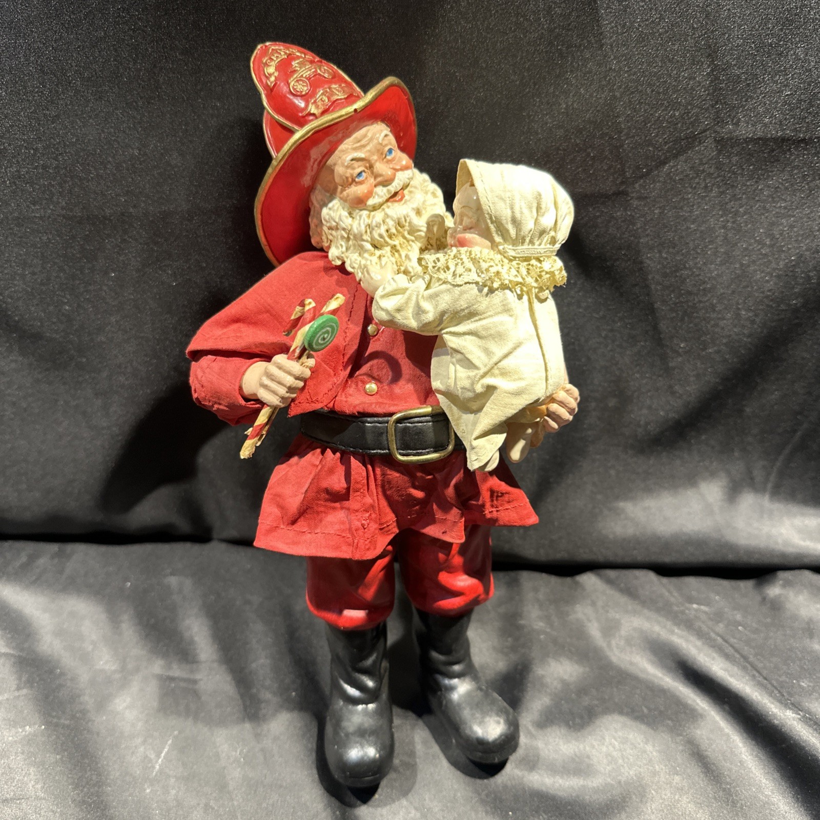 VTG Clothtique Possible Dreams 1993 Christmas Santa Fireman & Baby Figurine 10.5 VTG Clothtique Possible Dreams 1993 Christmas Santa Fireman & Baby Figurine 10.5