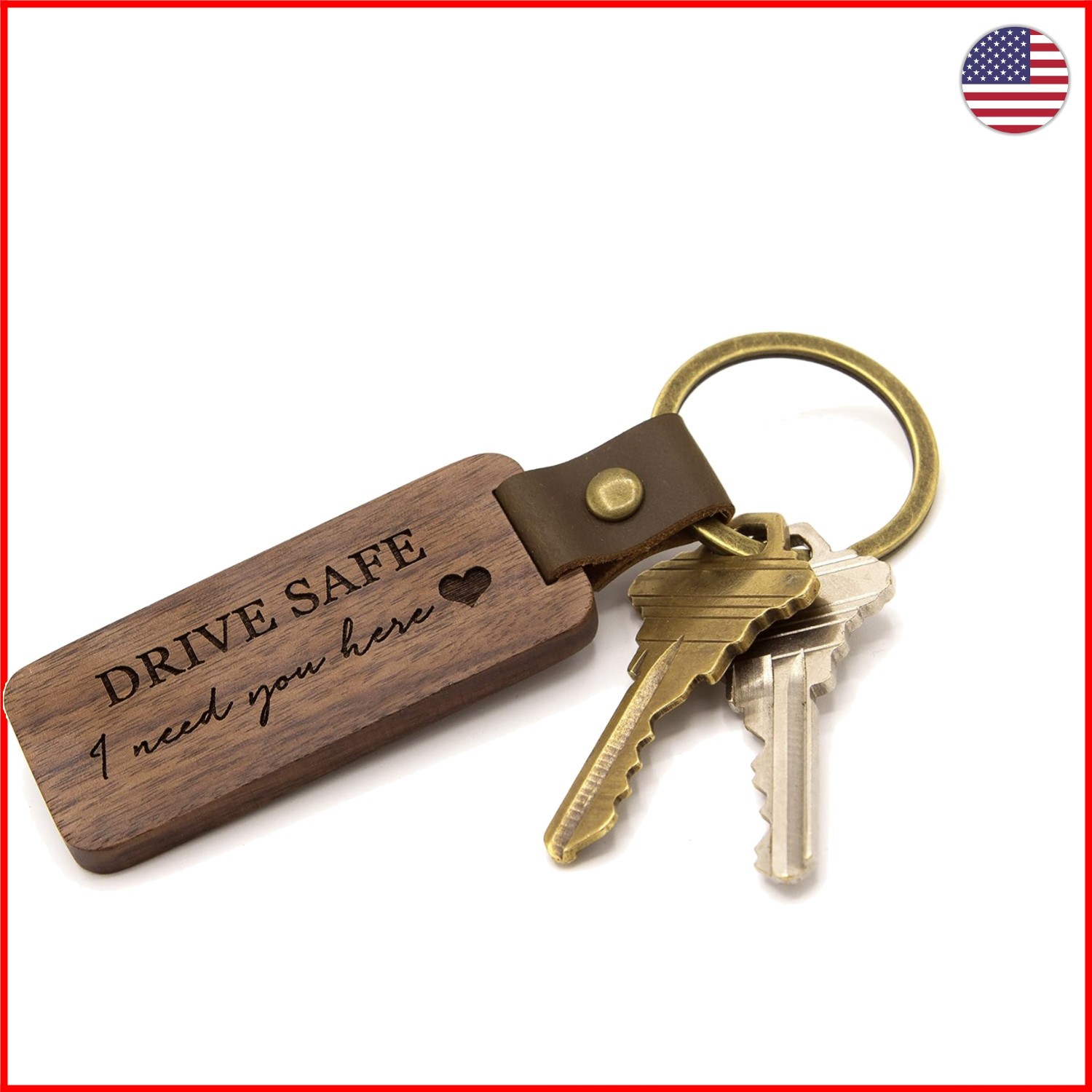 Drive Safe Engraved Walnut Wooden Keychain - Thoughtful Gift for Loved Ones Drive Safe Engraved Walnut Wooden Keychain - Thoughtful Gift for Loved Ones