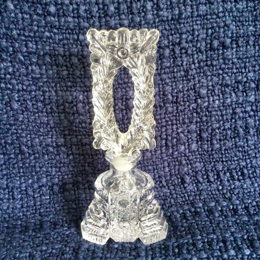 Vintage Victorian Bohemia, Cezchia tall cut Glass Perfume Bottle 19th century Vintage Victorian Bohemia, Cezchia tall cut Glass Perfume Bottle 19th century