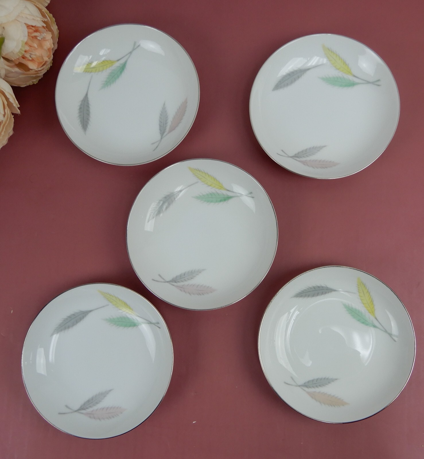 Vintage L & M China "DELICE" Pattern set of 5 Fruit Bowls Vintage L & M China "DELICE" Pattern set of 5 Fruit Bowls