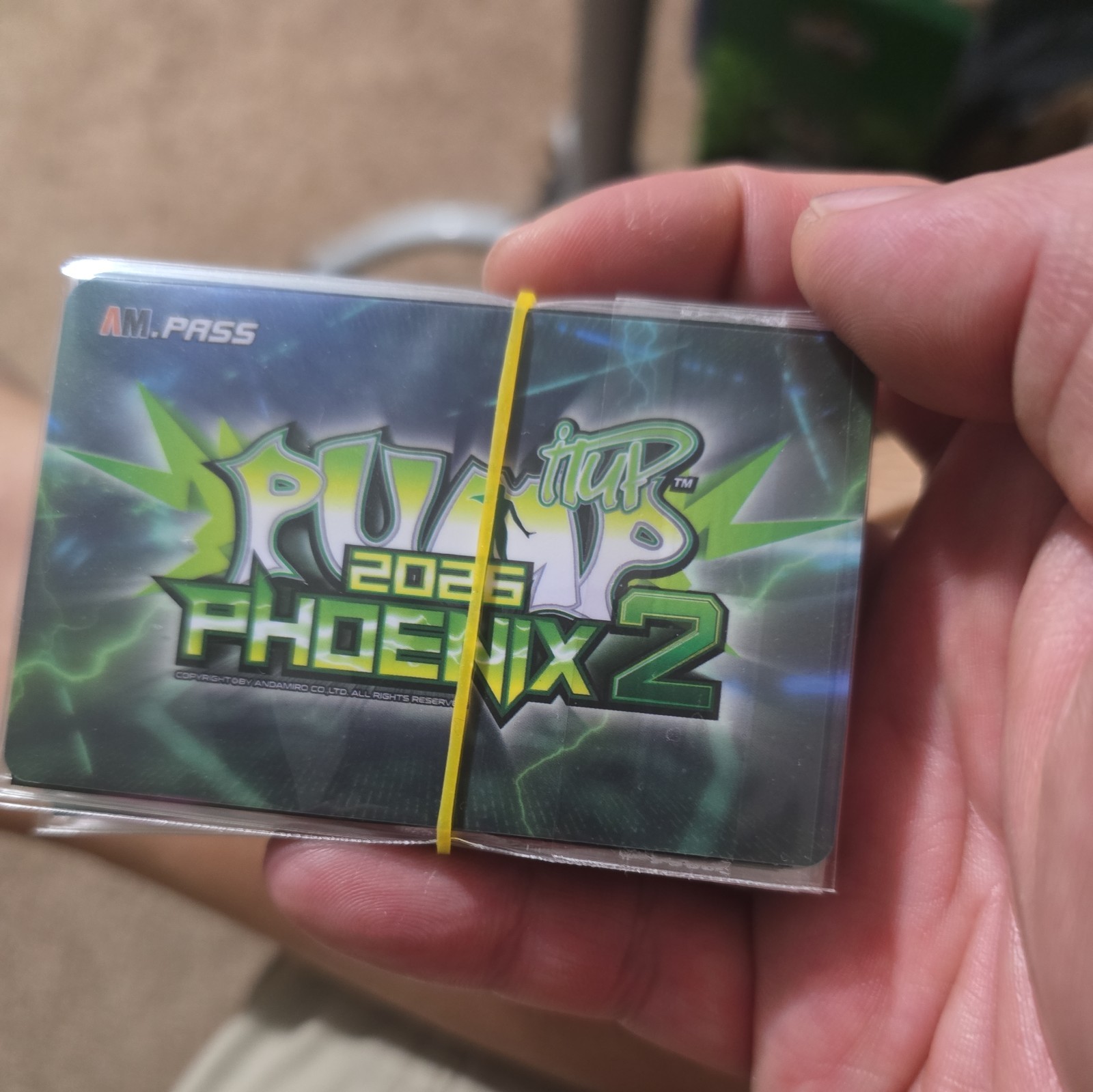 Pump It Up AM.PASS play card Phoenix 2026 Andamiro