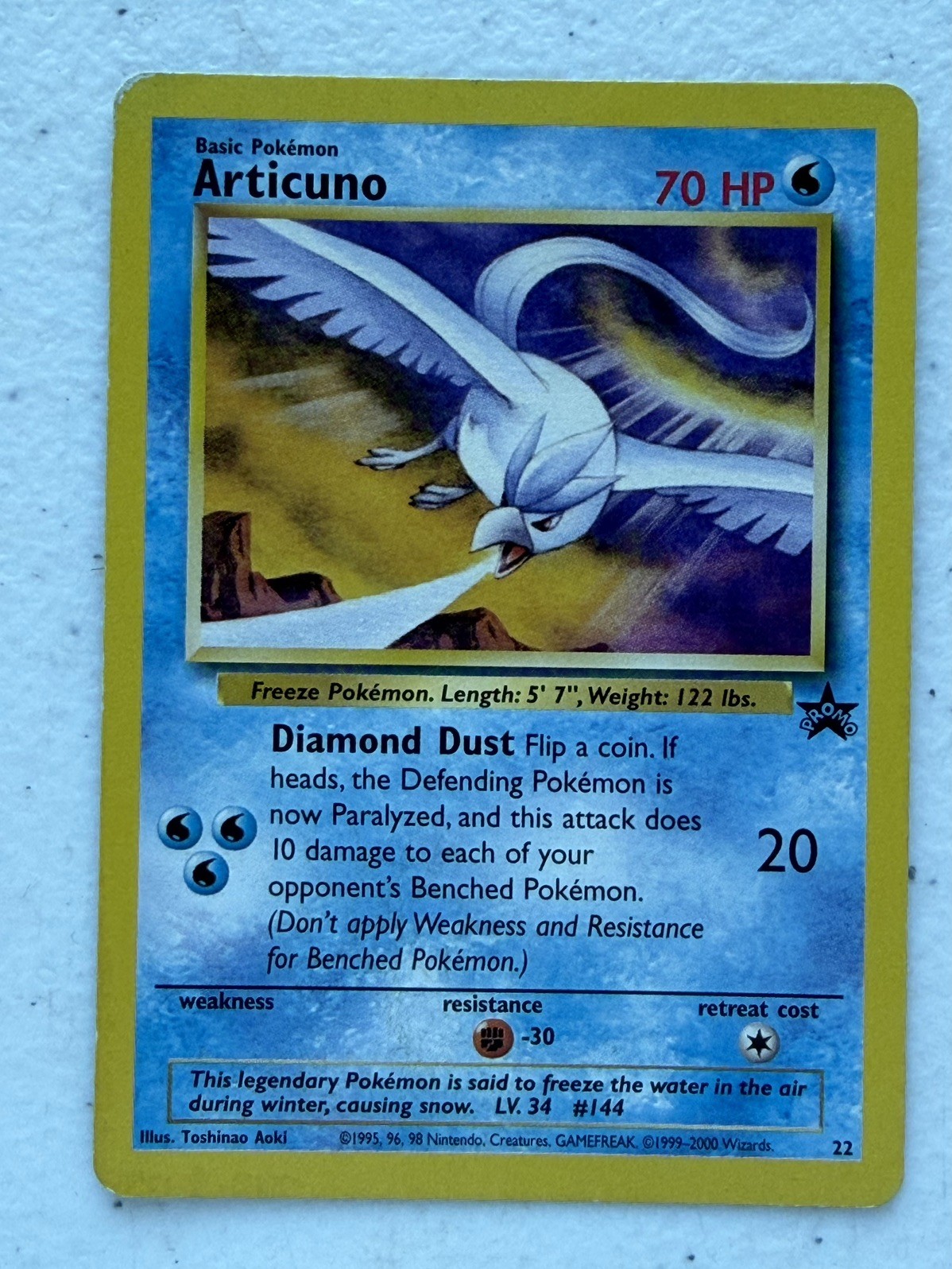 Articuno #22 Pokemon Black Star Promo WOTC 2000 Vintage Card