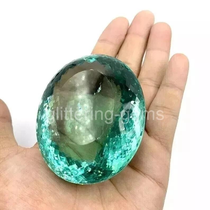 252 Ct Ocean Blue Topaz Oval Cut Brazilian Natural Gemstone IGL Certified 5AOE