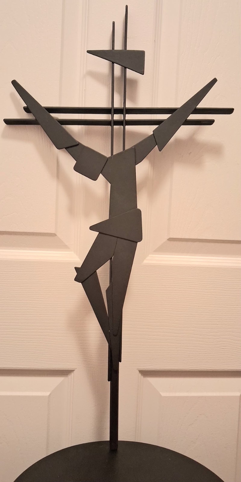VTG Brutalist Iron Crucifix Wall Sculpture 26" Large Mid Century Cross 6 LBS.