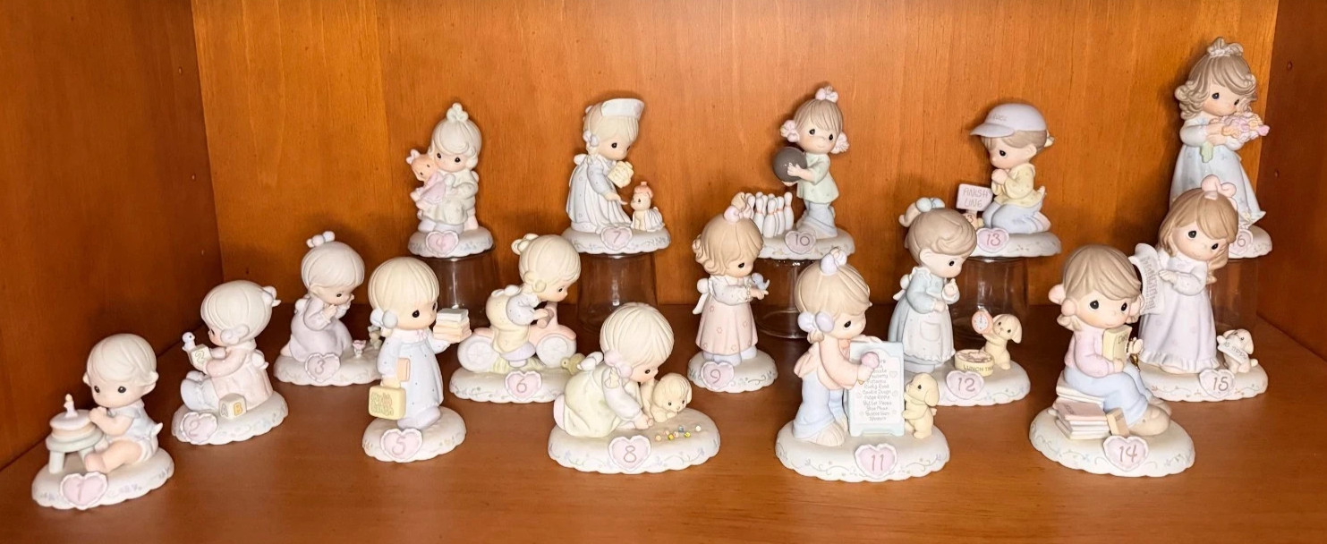 PRECIOUS MOMENTS GROWING IN GRACE 1990S BIRTHDAY GIRL FIGURINES COMPLETE SET 16 PRECIOUS MOMENTS GROWING IN GRACE 1990S BIRTHDAY GIRL FIGURINES COMPLETE SET 16