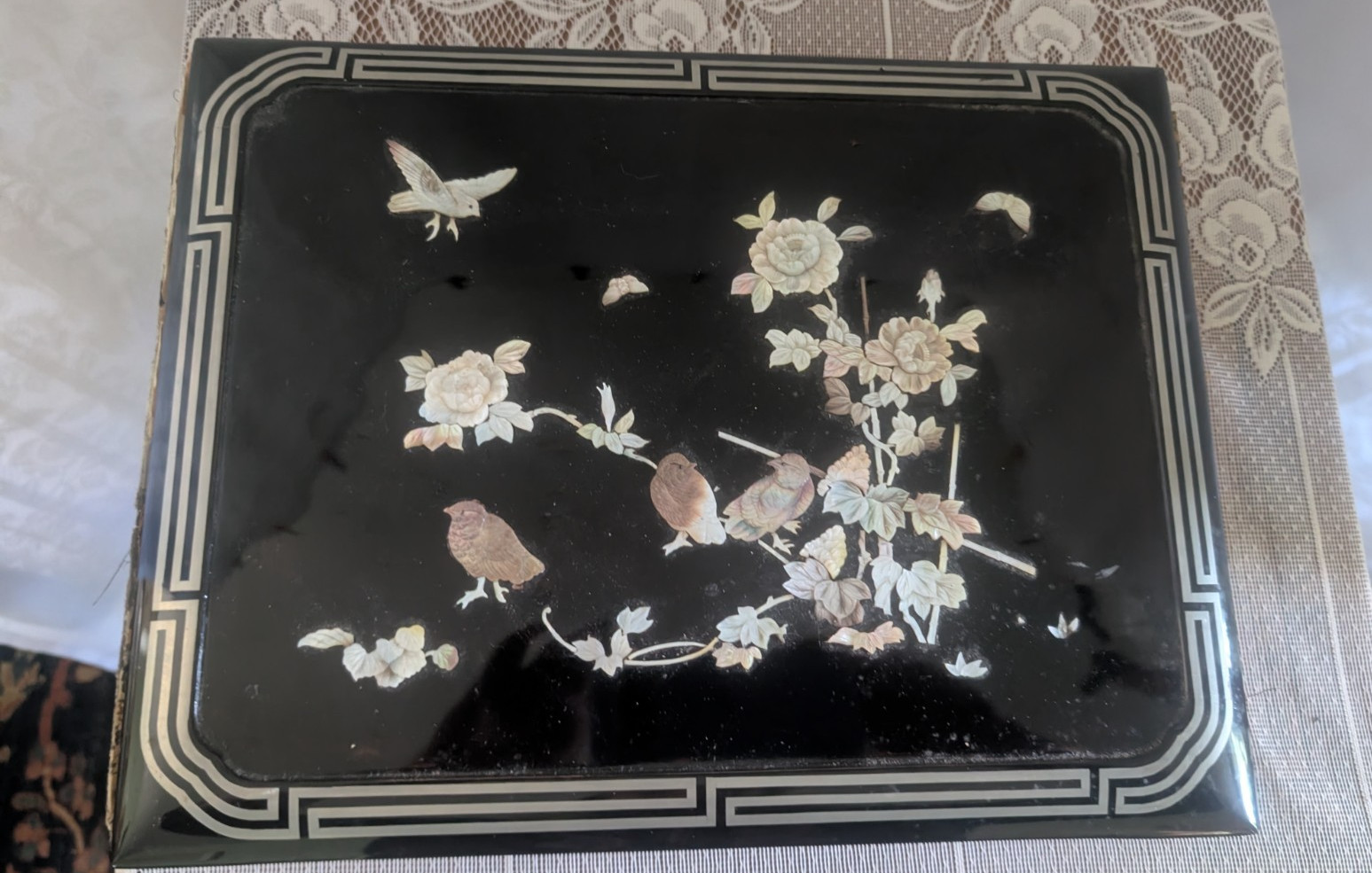 Antique Vintage Japanese Lacquer Photo Album MOP Mother of Pearl Silk Pages ASIS Antique Vintage Japanese Lacquer Photo Album MOP Mother of Pearl Silk Pages ASIS