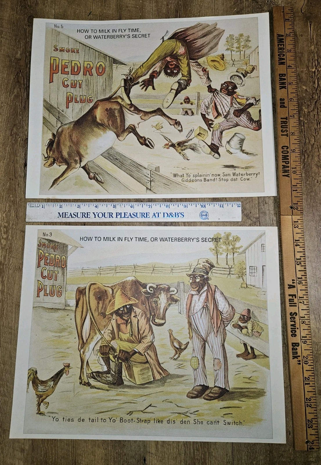 2 Vintage Tobacco Advertising Prints Smoke Pedro Cut Plug Historical Prints (C)