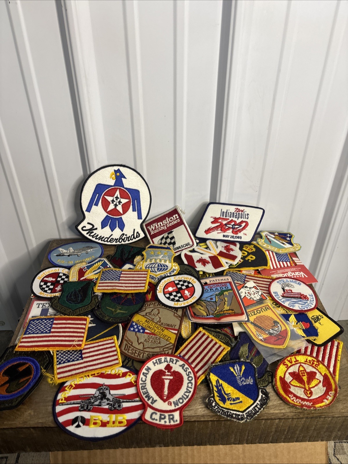 Large Lot of 55 Vintage Patches-military, travel, racing Etc Large Lot of 55 Vintage Patches-military, travel, racing Etc