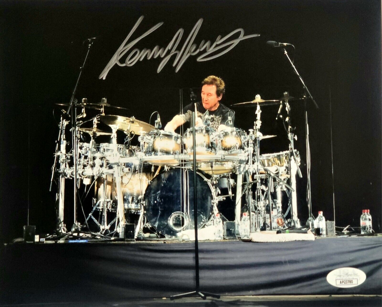 Kenny Jones Autograph 'The Who' Drummer 8x10 Signed Stage Photo JSA COA