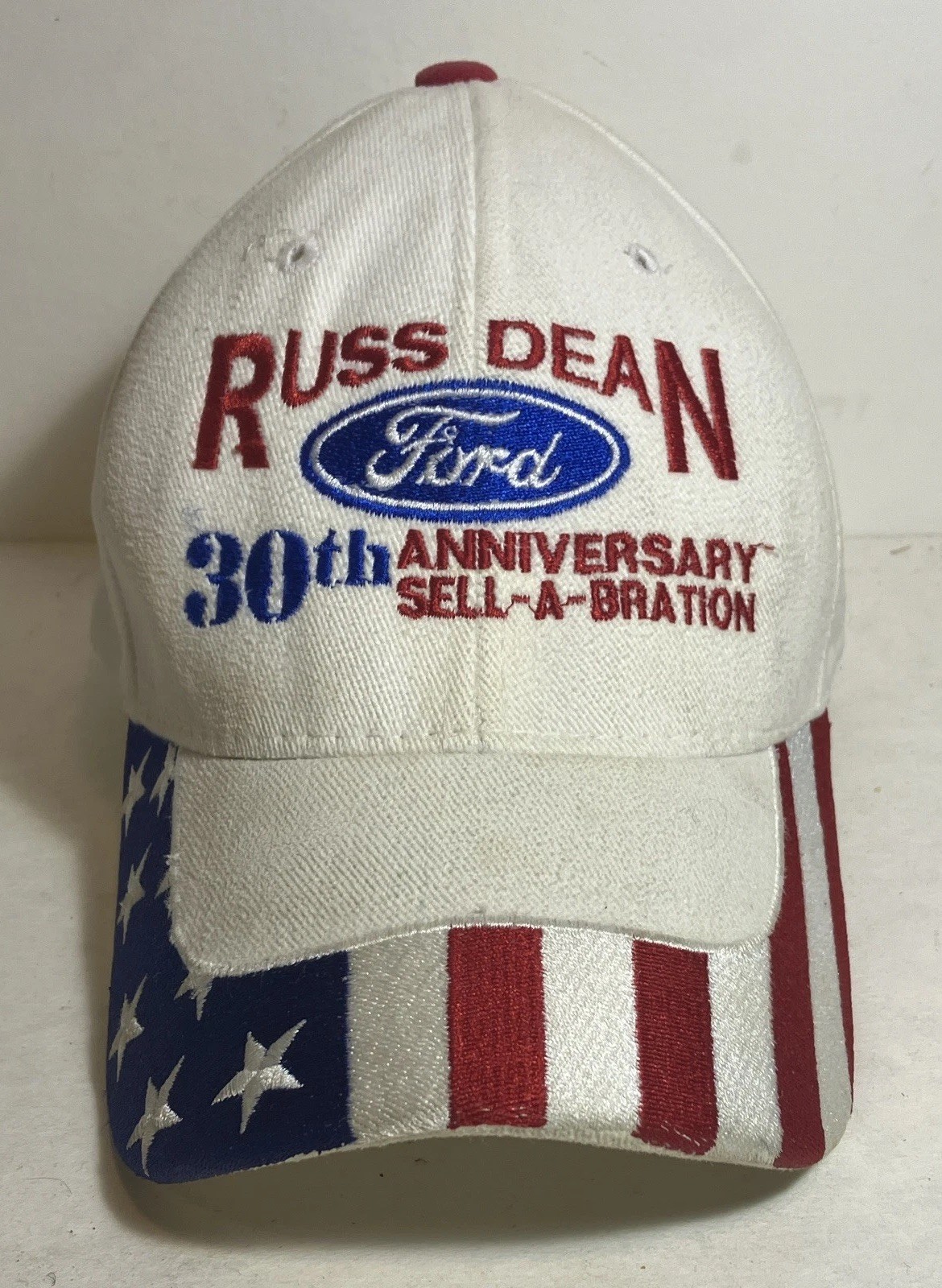 Vintage Ford Patriotic Adjustable Hat USA Flag Brim America