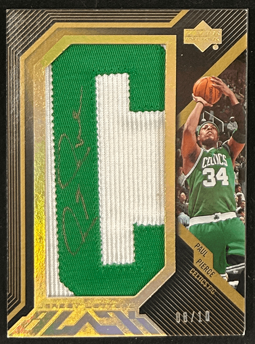 Paul Pierce 2007-08 UD Black Jersey Letters Autograph Gold 08/10 Paul Pierce 2007-08 UD Black Jersey Letters Autograph Gold 08/10
