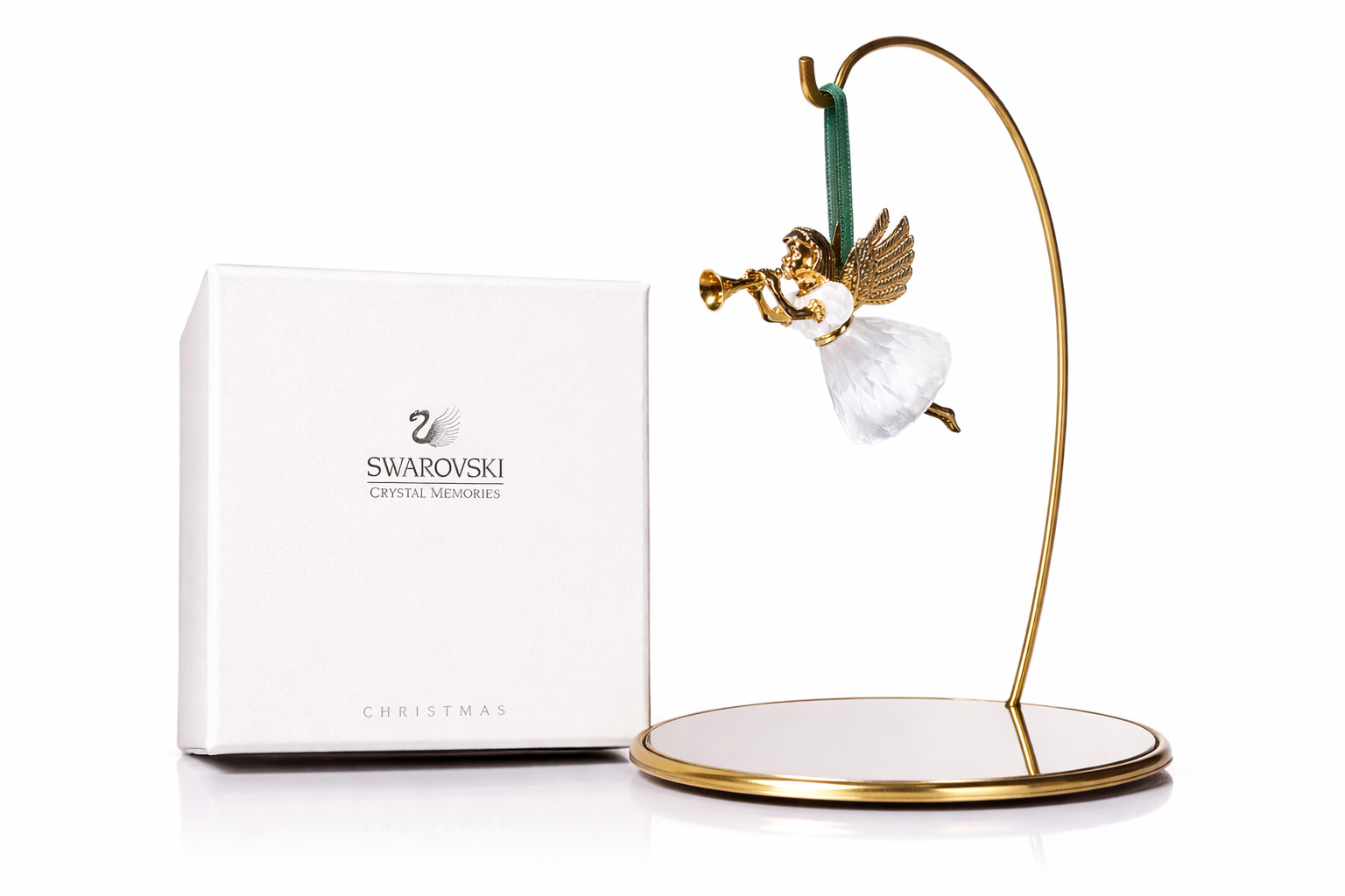 Swarovski 1997 Annual Angel Ornament Crystal Memories Gold Tone w/ Box Mint