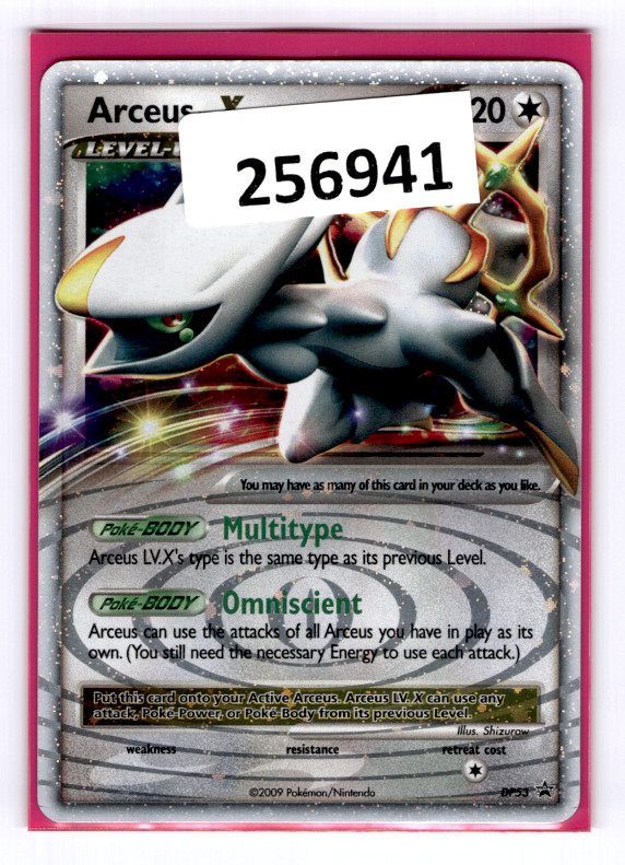(256941) DP53 ARCEUS LV.X Pokemon DP Black Star Holofoil Card + BONUS PROMOS
