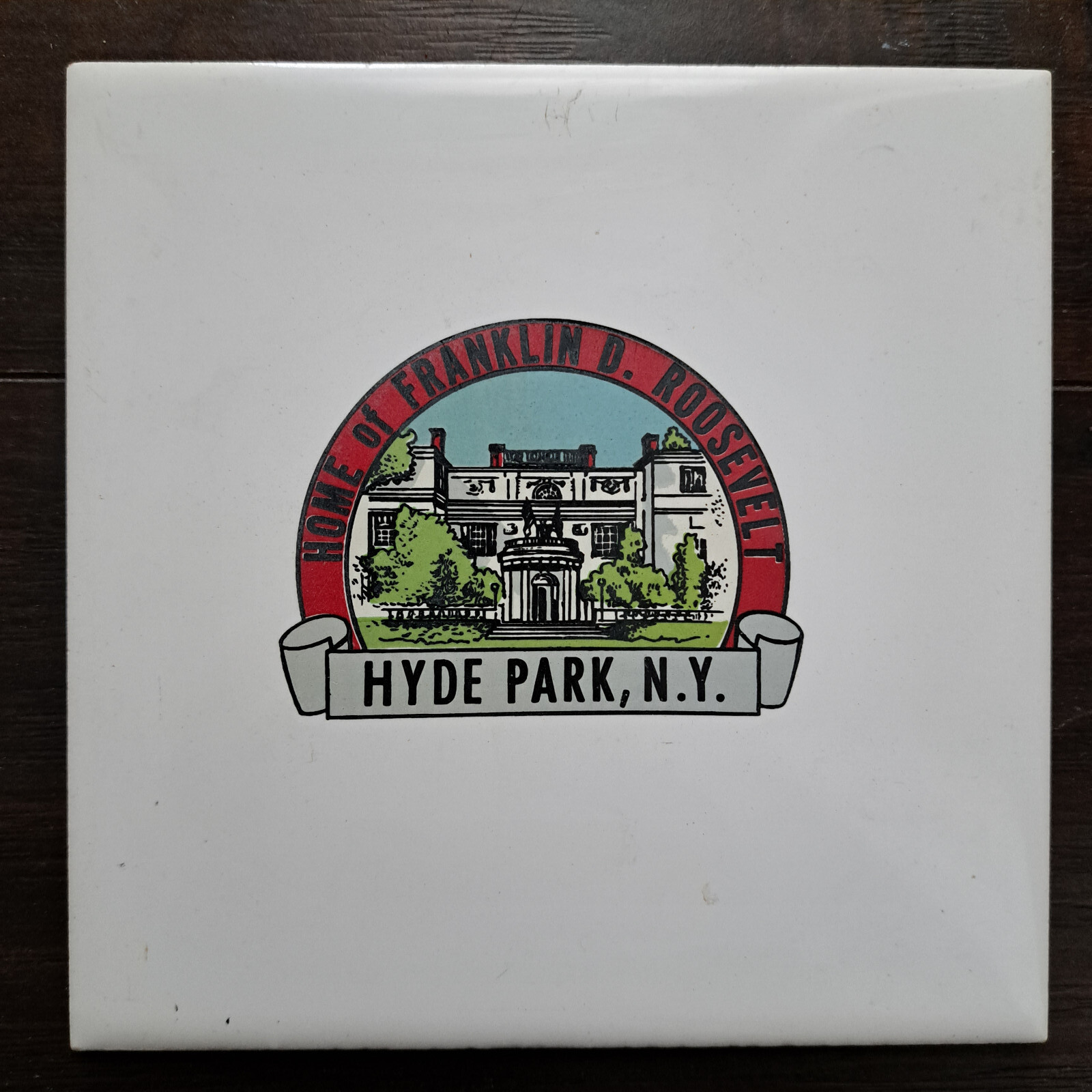 Home of Franklin Roosevelt Hyde Park NY ||| Vintage Designer Ceramic Tile Home of Franklin Roosevelt Hyde Park NY ||| Vintage Designer Ceramic Tile