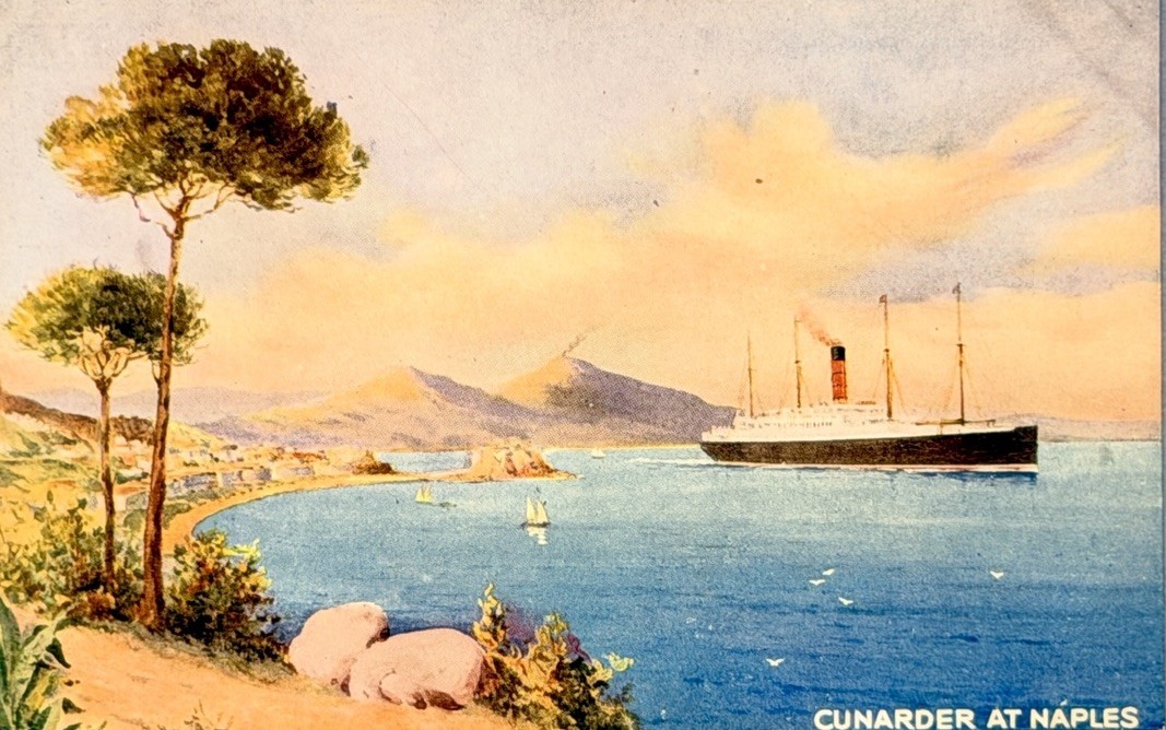 Cunard RMS Carpathia At Naples, Italy Vintage Postcard c1905 Steamship Cunard RMS Carpathia At Naples, Italy Vintage Postcard c1905 Steamship