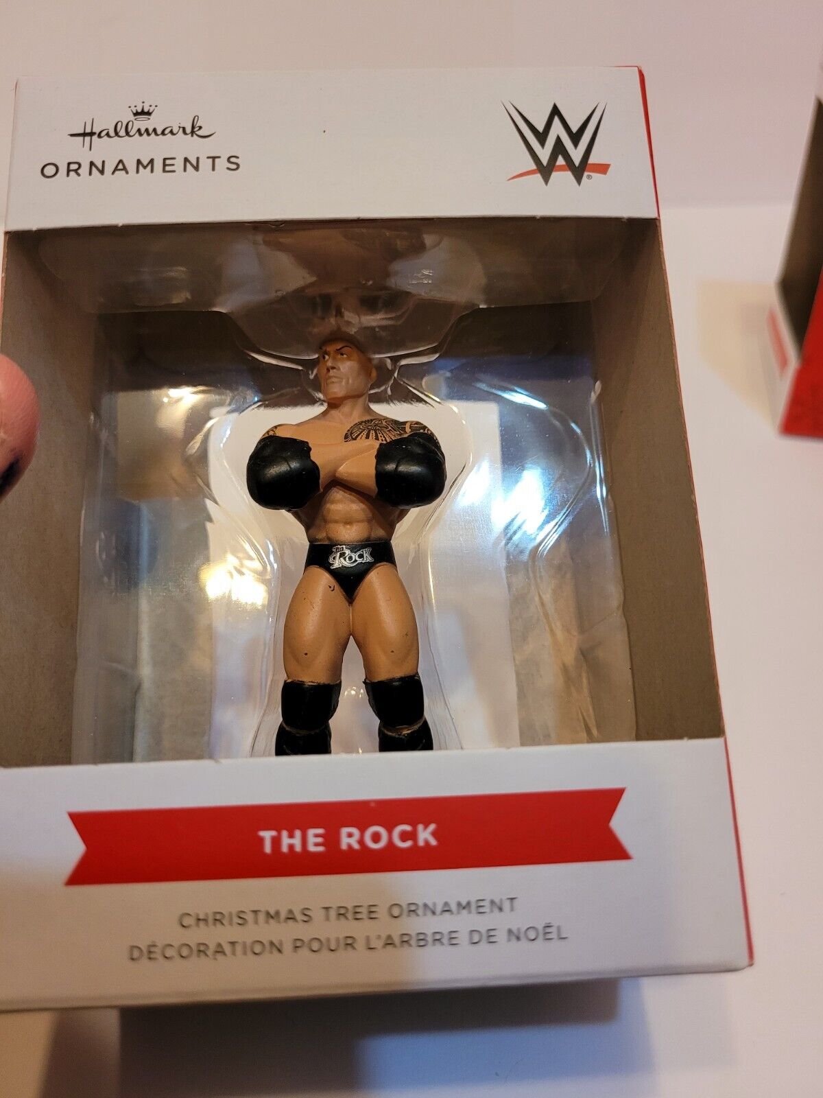 The Rock WWE Wrestling Christmas Tree Hanging Ornament Hallmark  New In Box 2022