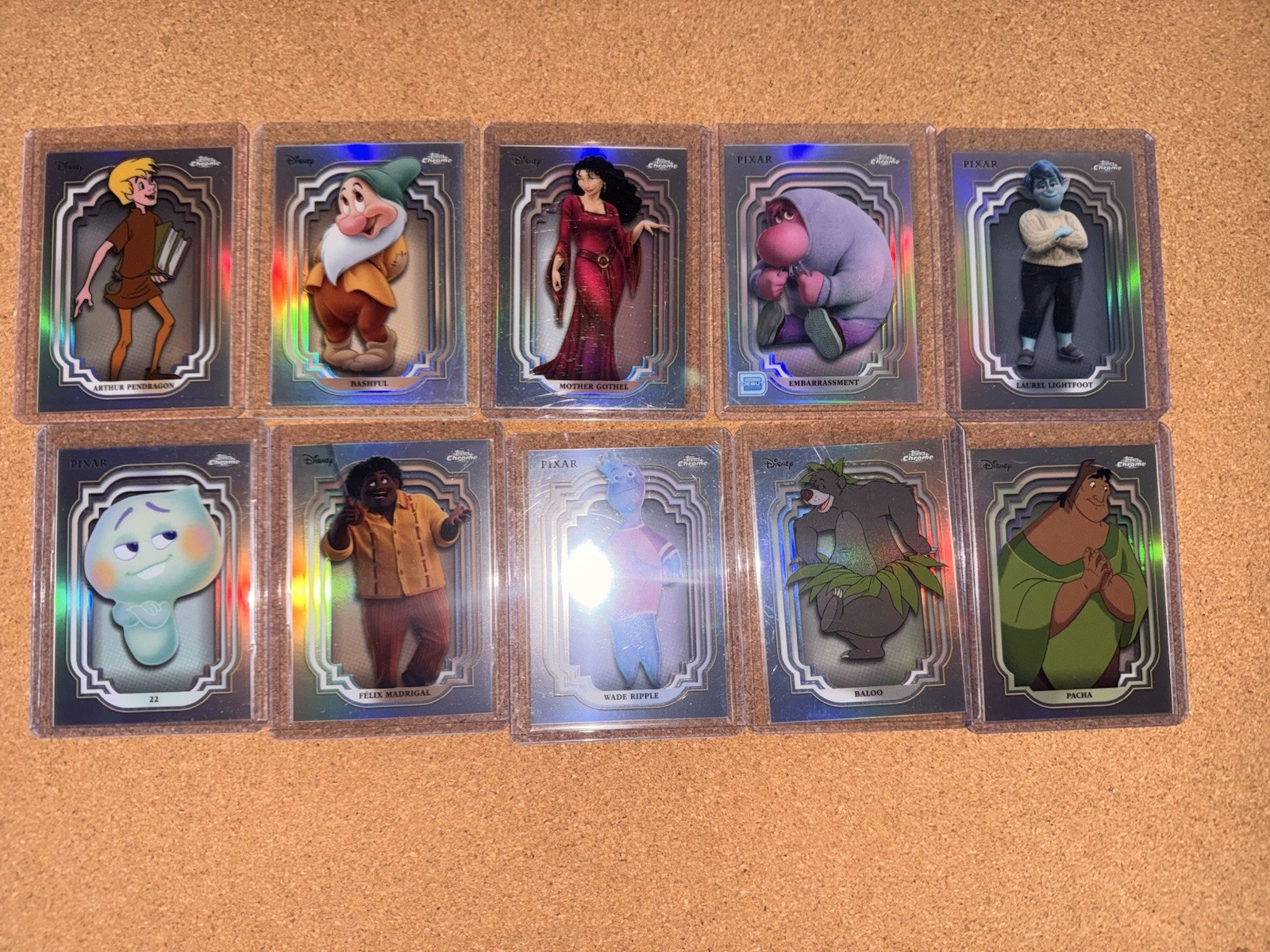2024 Topps Chrome Disney Base Refractors Card Lot Of 10, Sleeved 2024 Topps Chrome Disney Base Refractors Card Lot Of 10, Sleeved