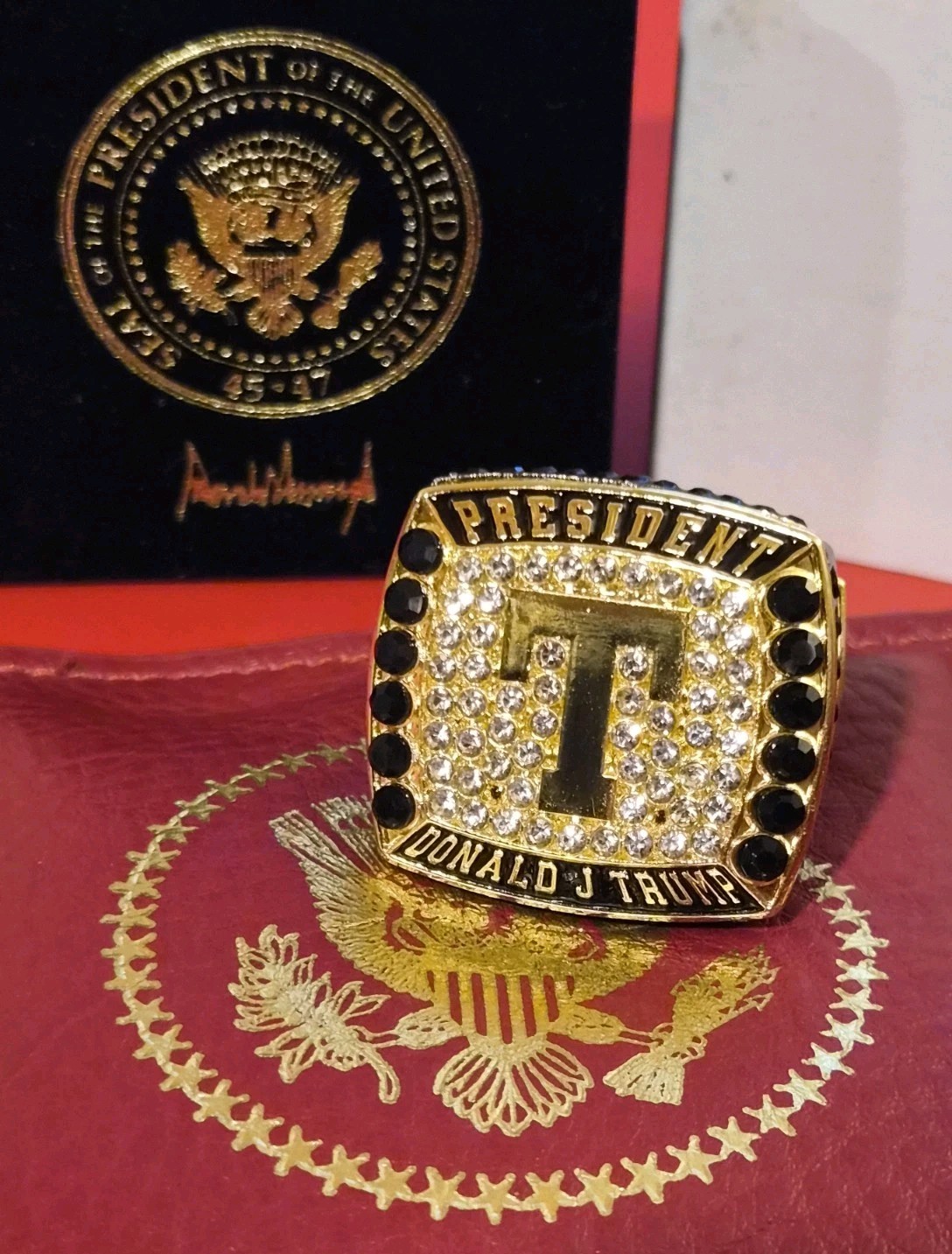 Rare Authentic President Donald Trump VIP Inaugural Victory Championship Ring Rare Authentic President Donald Trump VIP Inaugural Victory Championship Ring