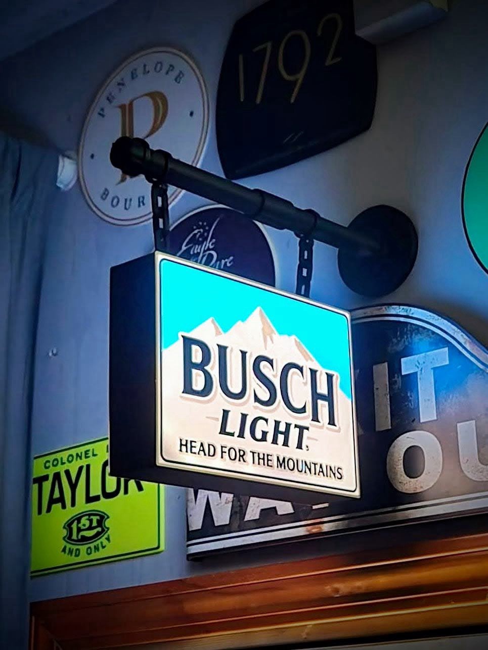 Busch Light Hanging LED Light Box | Double Sided Beer Bar Sign Decor Busch Light Hanging LED Light Box | Double Sided Beer Bar Sign Decor