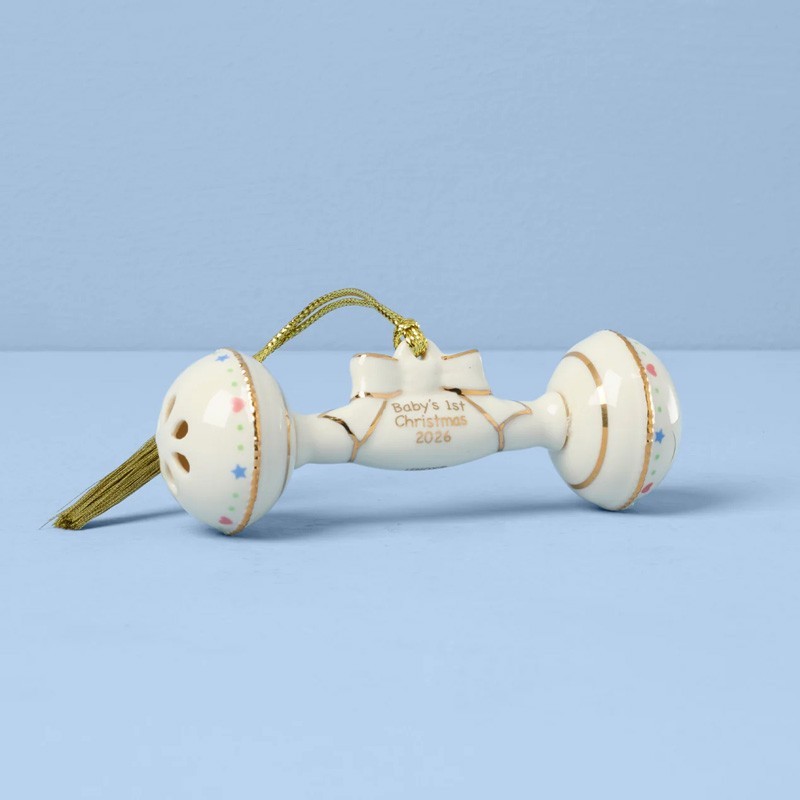 LENOX 2026 Annual BABY 1st Christmas RATTLE Christmas ORNAMENT New 898583 LENOX 2026 Annual BABY 1st Christmas RATTLE Christmas ORNAMENT New 898583