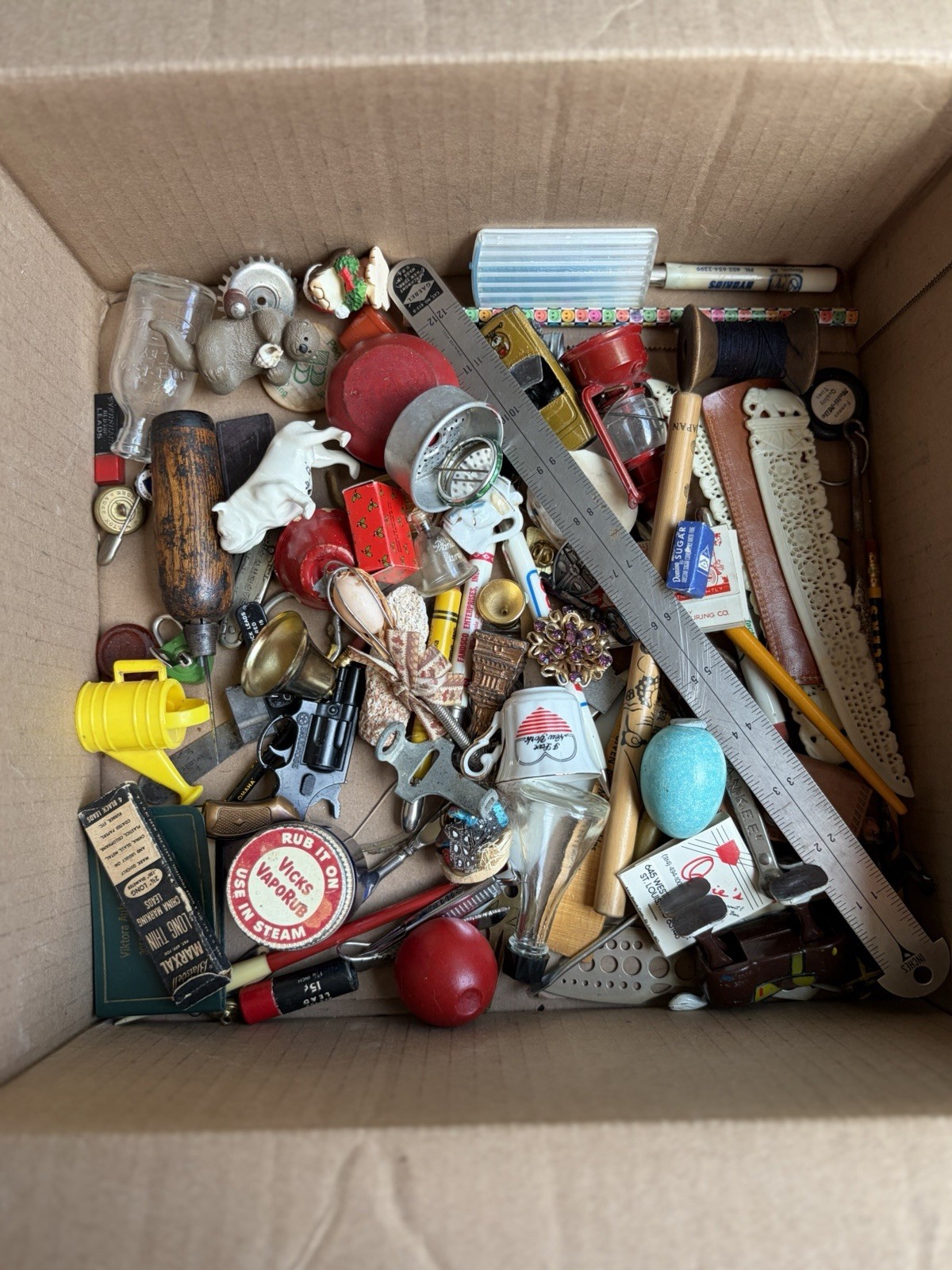 Vintage Grandpa's Junk Drawer Lot Pepsi Opener Yankee Vicks Advertising Pencils 