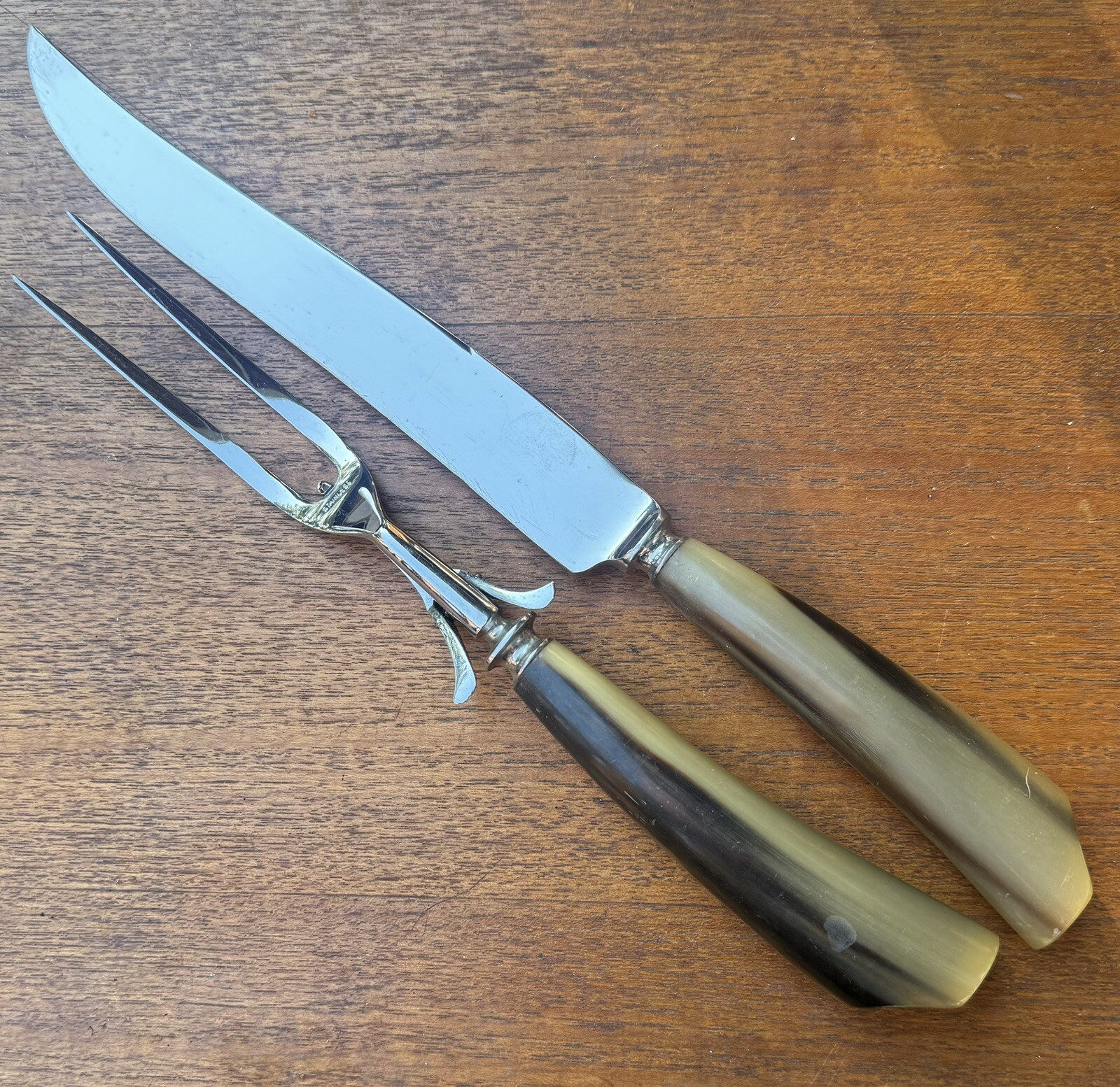 Vintage Northampton Stainless Steel Knife & Fork Flatware Carving Set In Box Vintage Northampton Stainless Steel Knife & Fork Flatware Carving Set In Box